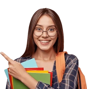 una estudiante alegre
